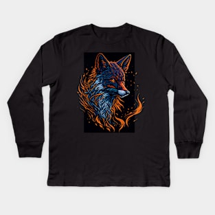 Cute Fox Glow in the Dark Kids Long Sleeve T-Shirt